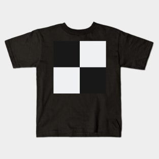 Juventus Black and White Checkered Fan Flag Kids T-Shirt